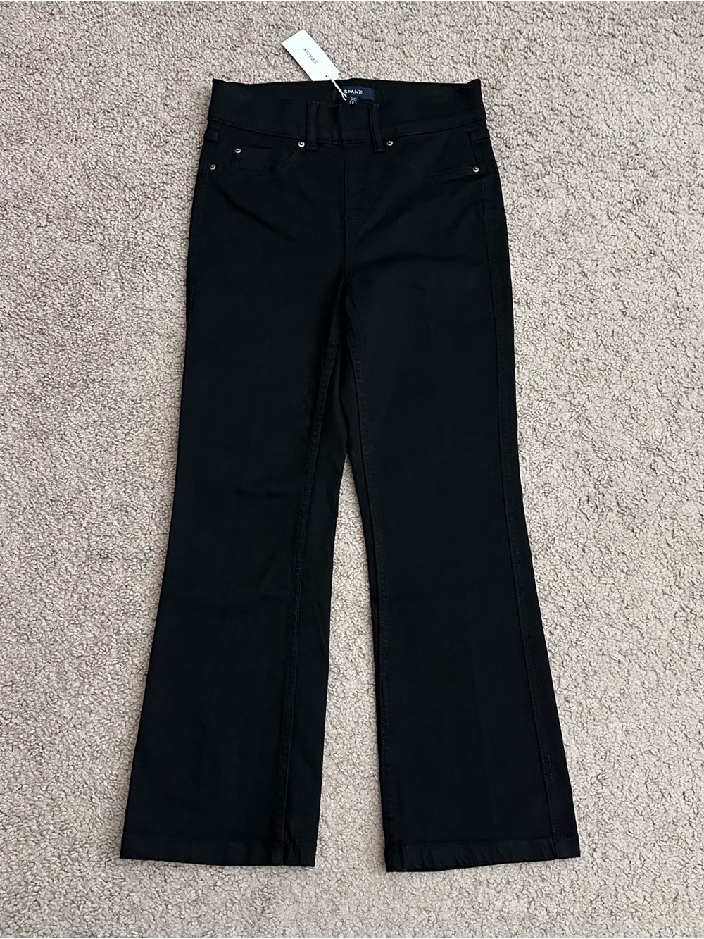 Spanx Kick Flare Jean Black Womens S Petite